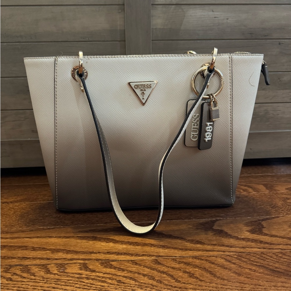 GUESS Two-Tone Gray Tote Bag